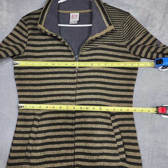 Avalanche Knit Sweater Jacket Cardigan Full Zip Fleece Lined Green Black Small - Picture 10 of 11
